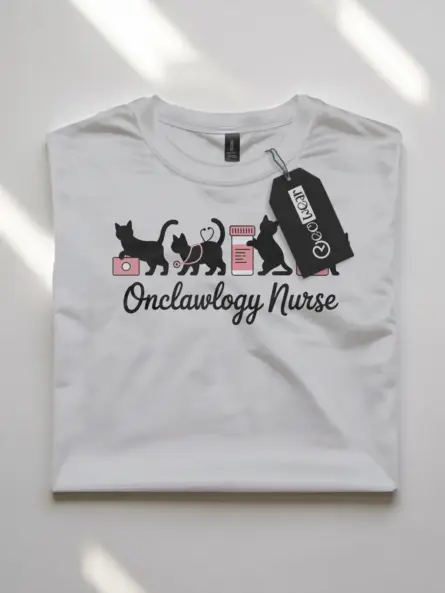 Funny Nurse Cat Shirt – Onclawlogy Design for Oncology Nurses - Image 10