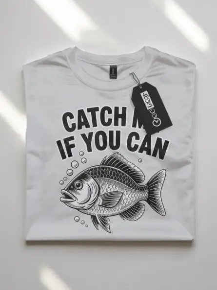 Retro Fishing T-Shirt – Bold Linocut Fish Tee for Outdoorsmen - Image 10