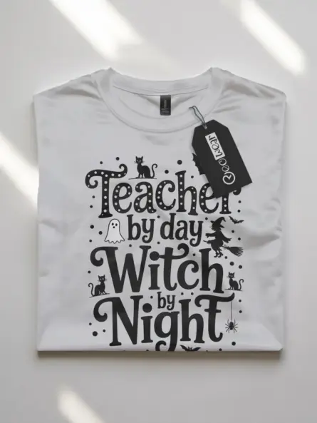 Teacher by Day Witch by Night Shirt – Funny Halloween Tee for Educators - Image 10