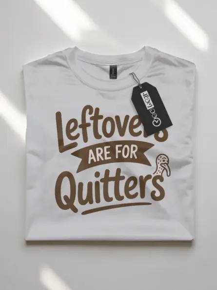 Thanksgiving Funny T-Shirt – “Leftovers Are for Quitters” Minimalist Tee - Image 10
