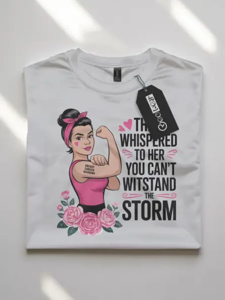 They Whispered to Her Shirt – Rosie Pink Ribbon Power Tee - Image 10