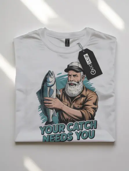 Vintage Fishing T Shirt – Bold Bearded Angler Tee for Outdoorsmen - Image 10