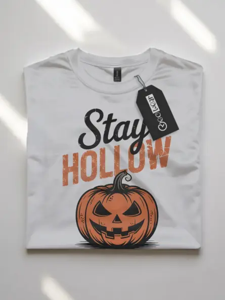 white flatlay Stay Hollow shirt