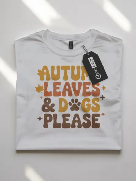 Retro Autumn Dog Mom Shirt Cozy Leaves and Paws Tee - Image 10