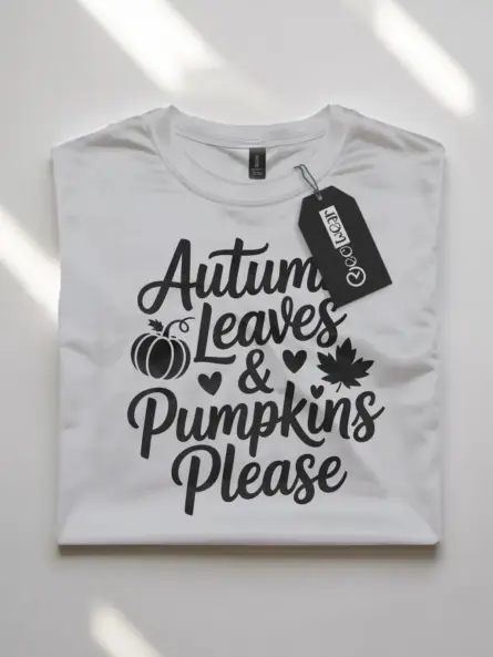 Chic Autumn Leaves and Pumpkins Shirt – Cozy Fall Graphic Tee - Image 10