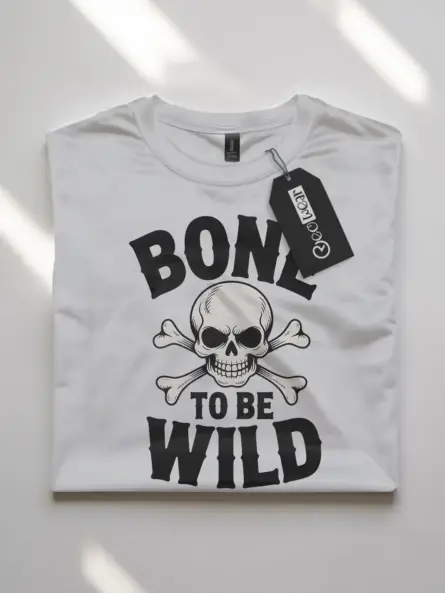 Bold Bone to Be Wild Biker Halloween Shirt for Retro Riders