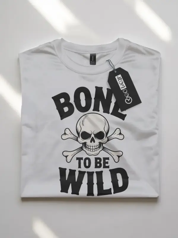 Bold Bone to Be Wild Biker Halloween Shirt for Retro Riders