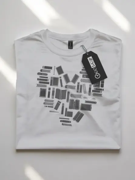 Book Heart Shirt – Stunning Minimalist Tee for Literary Lovers - Image 10