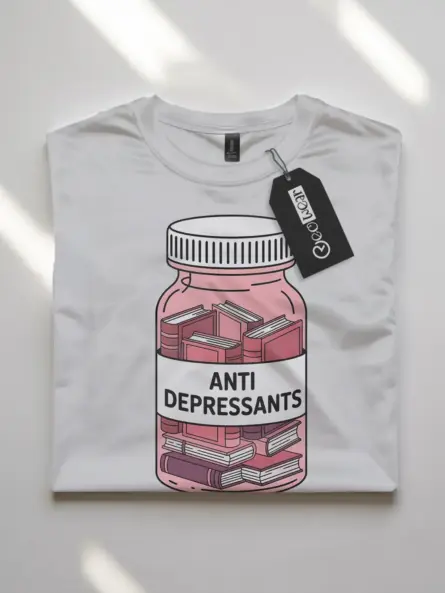 Books Are My Antidepressants Shirt – Relatable Mental Health Tee - Image 10
