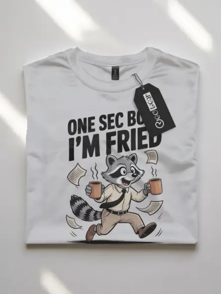 Burnout Humor T-Shirt – Funny Raccoon Work Tee for Overworked Pros - Image 10