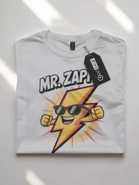 Cartoon Lightning Bolt Kids T-Shirt Mr. Zappy - Image 7
