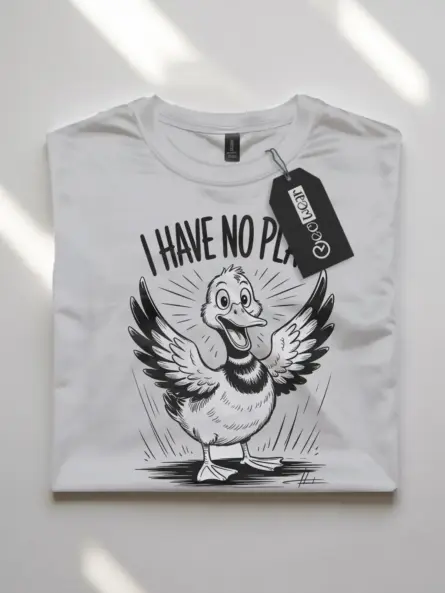 Chaotic Duck T-Shirt – Funny “I Have No Plan” Cartoon Tee - Image 10