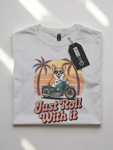 Playful Corgi Motorcycle T-Shirt for Beach Dog Lovers - Image 10