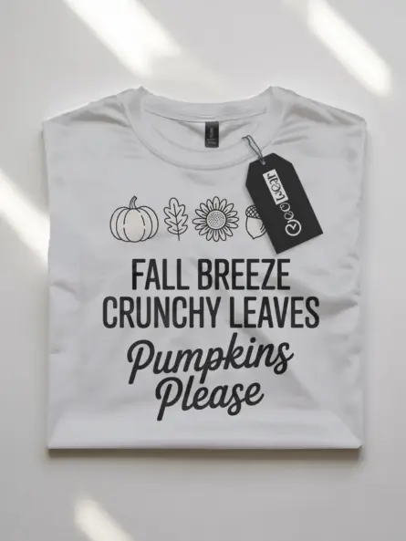 Minimalist Crunchy Leaves Shirt – Cozy Fall Breeze Graphic Tee - Image 10