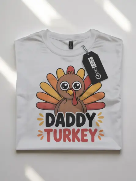 Daddy Turkey Shirt Funny Thanksgiving Tee for Dads - Image 10