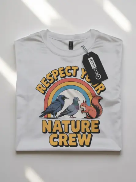 Eco Friendly Animal Crew T-Shirt Retro Rainbow Design - Image 10