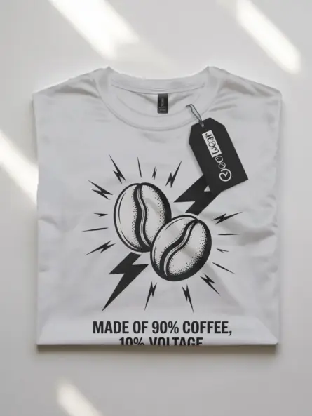Electrician Coffee T-Shirt – 90% Coffee, 10% Voltage - Image 10