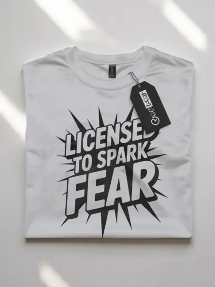White Shirt – Comic Style – Electrician Comic T-Shirt
