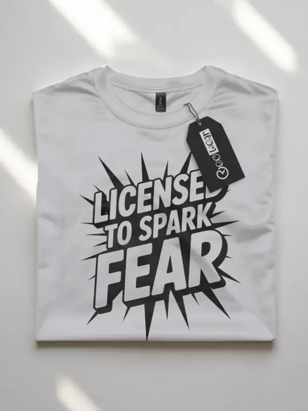 White Shirt – Comic Style – Electrician Comic T-Shirt