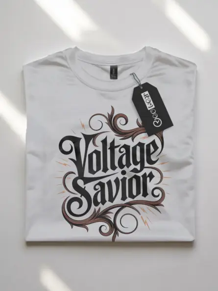 Electrician Pride T-Shirt – Voltage Savior Gothic Design - Image 10