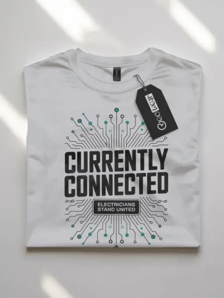 Electrician Solidarity T-Shirt – Currently Connected - Image 10