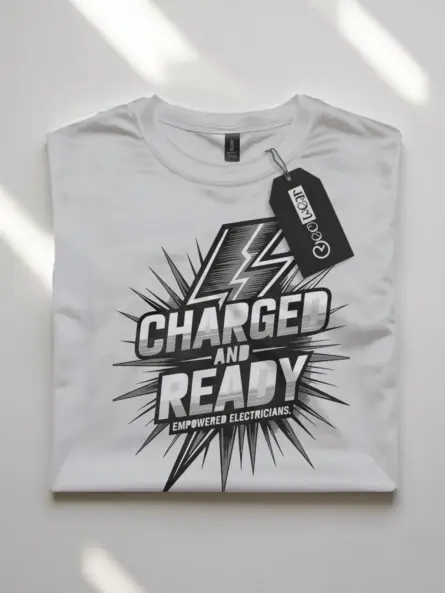 Charged and Ready Empowered Electrician T-Shirt - Image 10