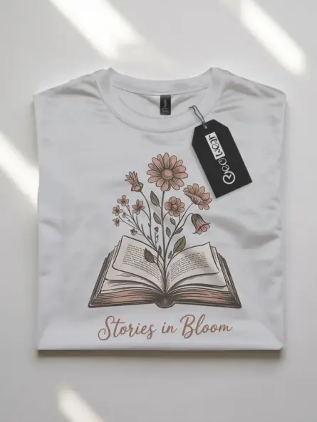 Stories in Bloom Floral Book Lover T-Shirt - Image 10