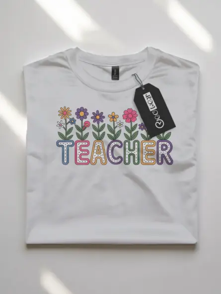 Floral Teacher Shirt – Whimsical Pink Bloom Power Tee - Image 10