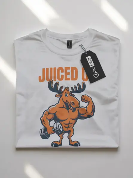 Funny Animal Workout Shirt – Juiced Up Moose Graphic Gym Tee - Image 10
