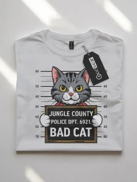 Funny Cat Mugshot T-Shirt for Pet Lovers - Image 4
