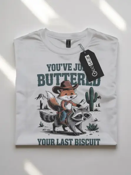 Funny Cowboy Animal T-Shirt You've Just Buttered - Image 10