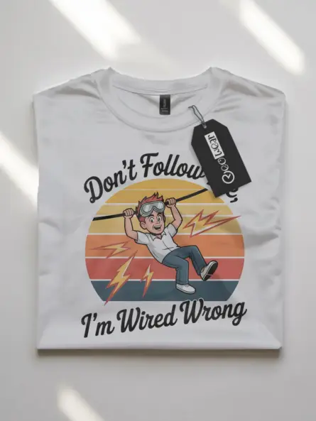 Funny Electrician Retro T-Shirt - Image 10