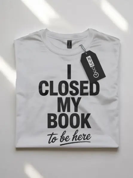 Witty I Closed My Book to Be Here T-Shirt – Funny Book Lover Tee for Introverts - Image 10