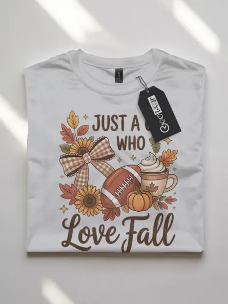 Cozy Just a Girl Who Loves Fall Shirt – Sunflower Latte Tee - Image 10
