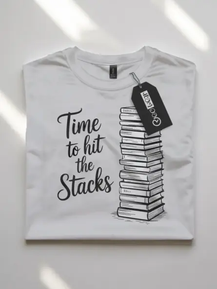 Time to Hit the Stacks – Minimalist Library Shirt for Book Lovers - Image 10