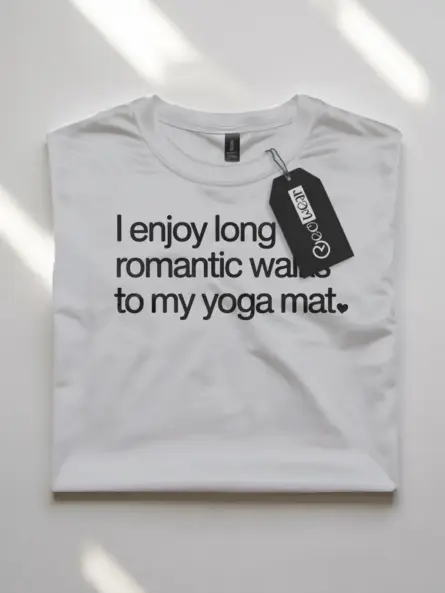 Long Romantic Walks Yoga Mat Shirt – Funny Minimalist Tee for Self-Care Lovers - Image 10