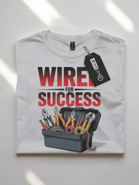 Motivational Electrician T-Shirt - WIRED FOR SUCCESS - Image 10