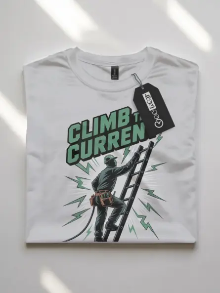 Climb the Current Motivational Electrician T-Shirt - Image 10