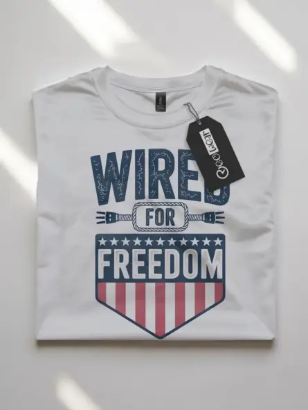 Patriotic Electrician T-Shirt - WIRED FOR FREEDOM - Image 10