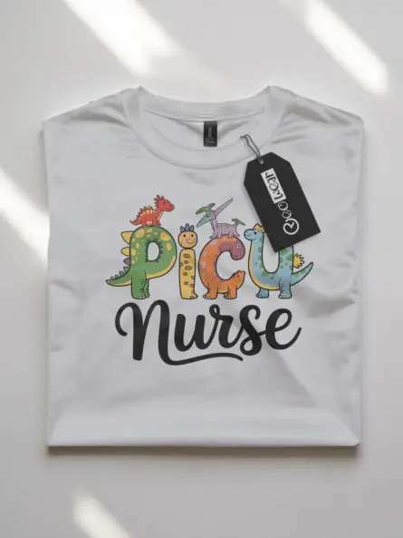 PICU Nurse Dinosaur Shirt – Cute Pediatric Tee - Image 7