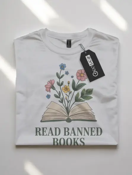 Read Banned Books T-Shirt – Vintage Floral Advocacy Tee for Readers - Image 10
