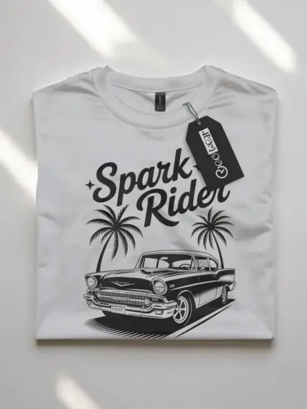 Retro 1957 Chevy Bel Air T-Shirt – Spark Rider Graphic Tee - Image 10