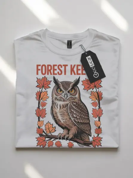 Retro Owl Forest Keeper T-Shirt for Nature Lovers - Image 10