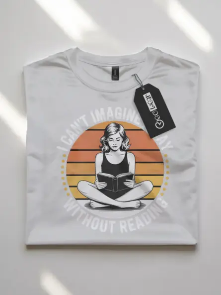Retro Reading T-Shirt – 70s Style Sunset Graphic Tee for Book Lovers - Image 7