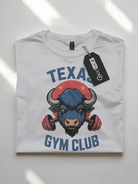 Bold Texas Gym Club T-Shirt – Buffalo Logo Workout Apparel - Image 11