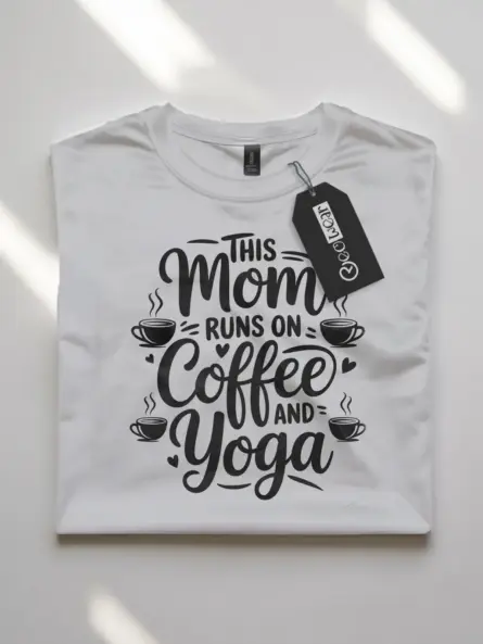 Charming Coffee Yoga Mom T-Shirt - Image 10