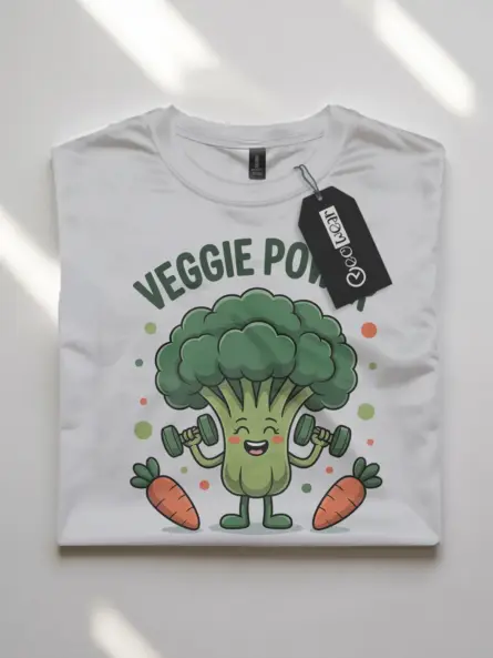 Funny Vegetable Pun T-Shirt – Veggie Power Broccoli Gym Tee for Kids & Adults - Image 10
