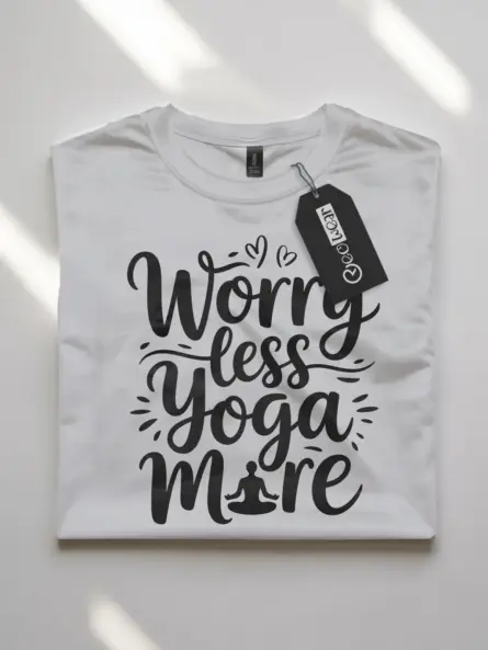 Motivational Worry Less Yoga More T-Shirt - Image 10