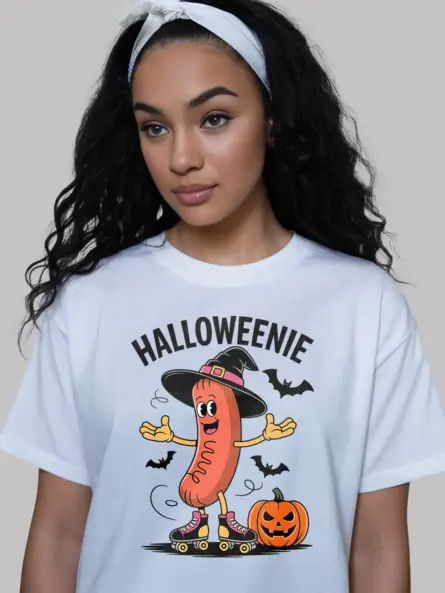 white Unique Hot Dog Halloween Shirt – halloweenie hot dog t-shirt
