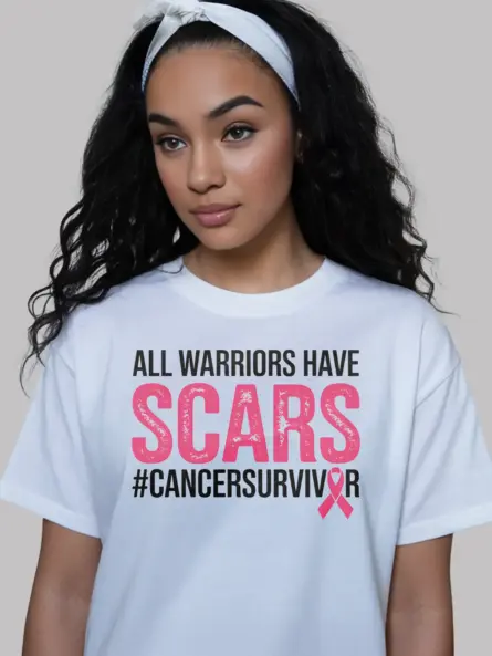 All Warriors Have Scars Shirt – Empowering Cancer Survivor Tee - Image 3